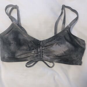 💜 3/$30 Old Navy Medium Grey Tie Dye Ruched Bikini Swim Bandeau  Top